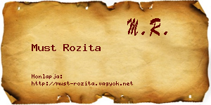 Must Rozita névjegykártya